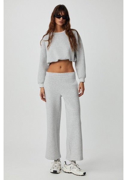 Dewanna Kadın Uzun Kollu Crop Grimelanj Sweatshirt