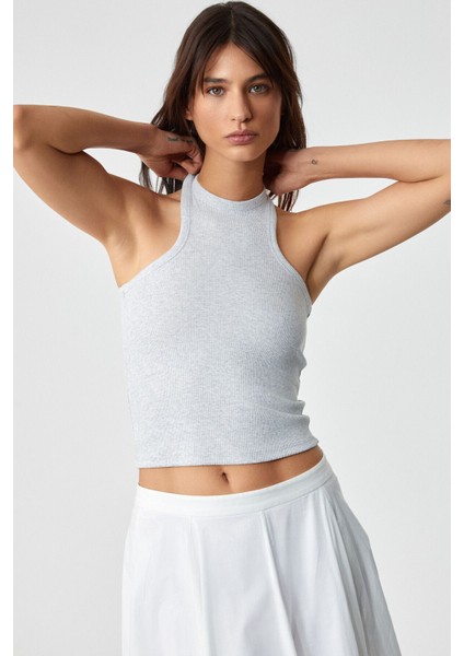 Jroksy Kadın Slim Halter Yaka Kolsuz Grimelanj Atlet