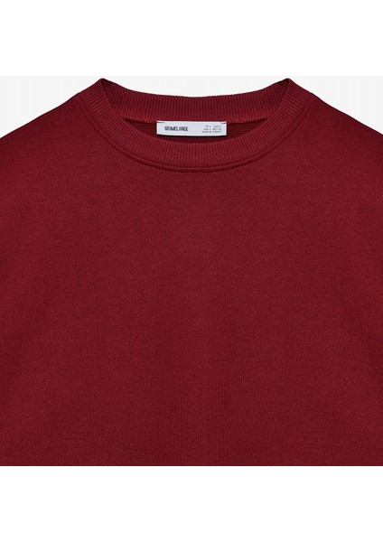 OLLIE Erkek Bisiklet Yaka Regular Uzun Kollu Nakış Detaylı Bordo Sweatshirt fiyatları
