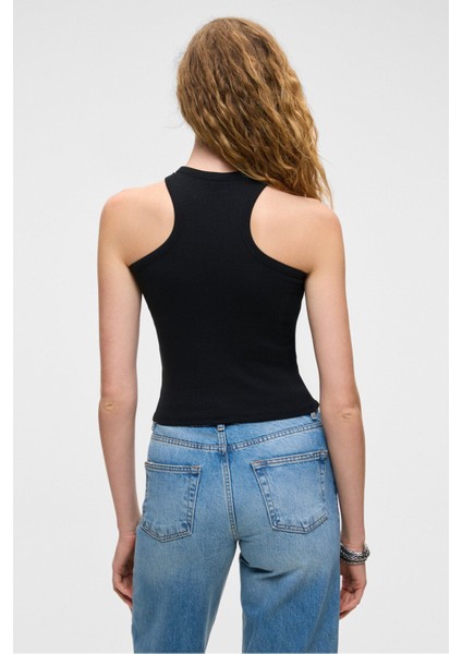 Jroksy Kadın Slim Halter Yaka Kolsuz Siyah Atlet indirimleri