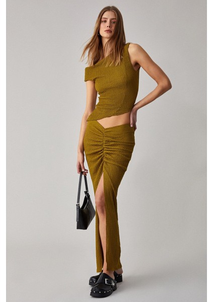 TOSIA Kadın Slim Fit Örme Yeşil Bluz indirimleri