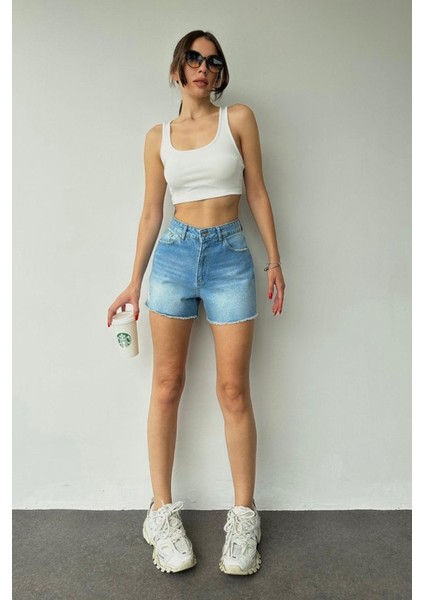Fh Fashionhere Mavi Yazlık Kot Şort