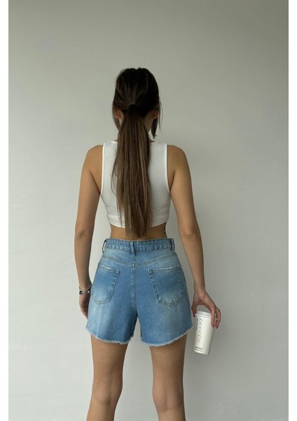 Fh Fashionhere Mavi Yazlık Kot Şort