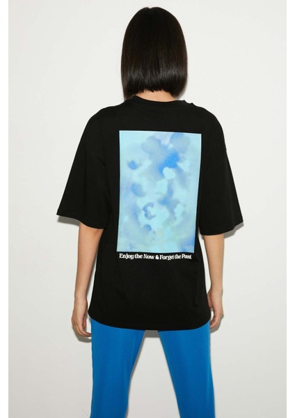 Zahara Relaxed Oversize Siyah T-Shirt