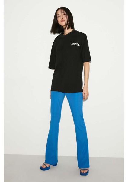 Zahara Relaxed Oversize Siyah T-Shirt fırsatları