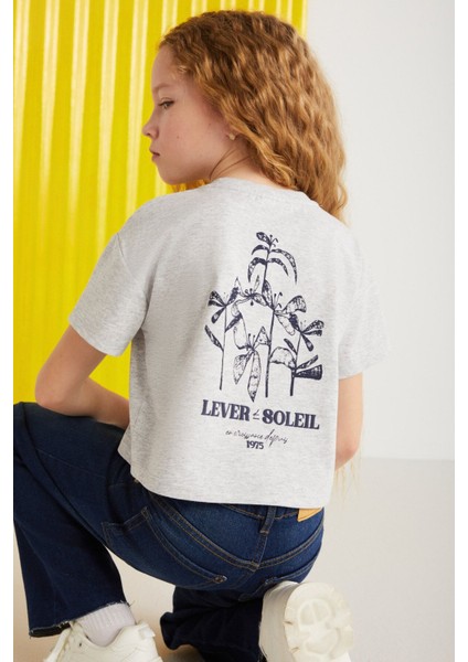 AGATE-GRM24025 100% pamuk baskılı kısa kollu kız çocuk t-shirt Grimelanj T-Shirt fırsatları