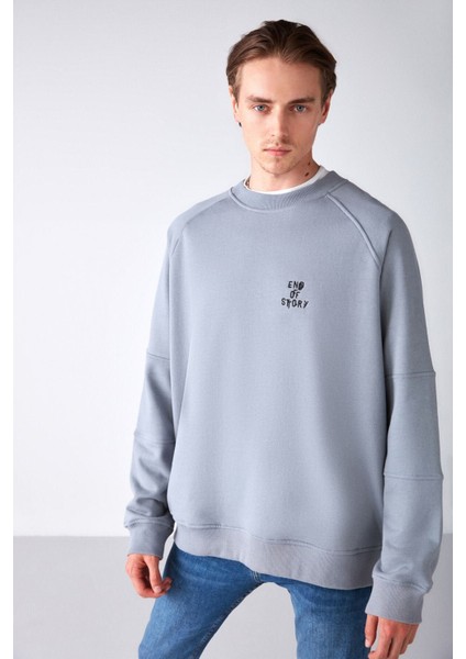 Katmaı Relaxed Oversize Açık Gri Sweatshirt fiyatları