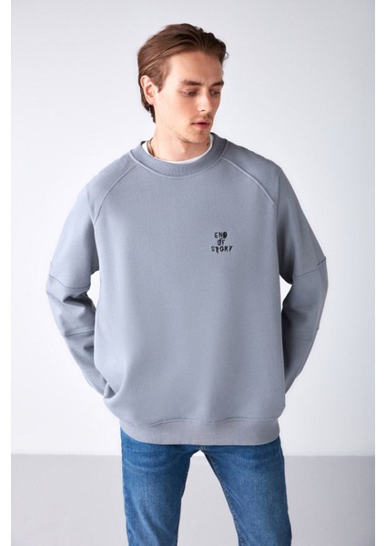 Katmaı Relaxed Oversize Açık Gri Sweatshirt modelleri
