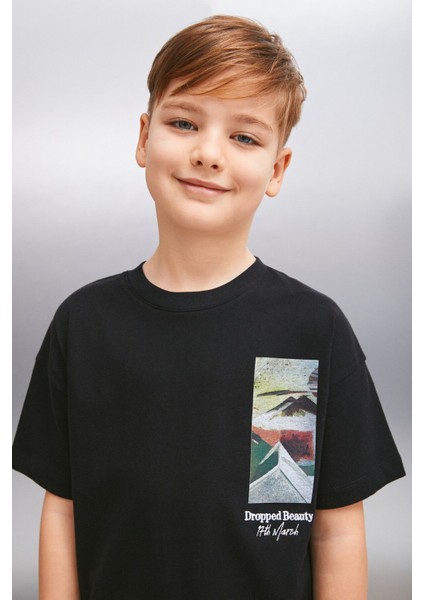 DARROW Erkek Siyah T-Shirt