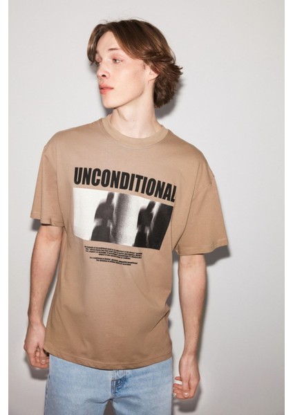 Uncondıtıonal Oversize Bej T-Shirt