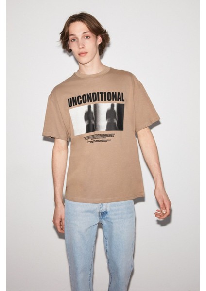 Uncondıtıonal Oversize Bej T-Shirt