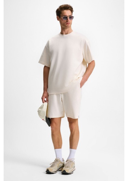 Baıley Erkek Beli Lastikli Arka Tek Cepli Kordonlu Relaxed Fit Ekru Şort