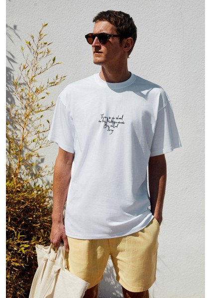 Leyton Erkek Relaxed Fit Çift Cepli Beli Lastikli Keten Karışımlı Dokuma Sarı Şort & Bermuda
