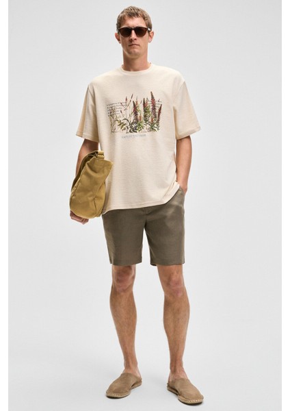 PLANTASIA Erkek %100 Organik Pamuk Baskı ve Nakış Detaylı Kısa Kollu Vanilya T-Shirt fiyatları