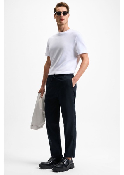 Khorn Erkek Relaxed Bağcıklı Normal Paça Lacivert Pantolon