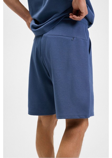 Baıley Erkek Beli Lastikli Arka Tek Cepli Kordonlu Relaxed Fit Indigo Şort