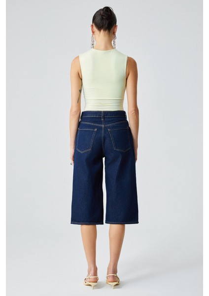 Canısa Kadın Slim Fit Sıfır Kol Yuvarlak Yaka Düz Renk Sarı Atlet