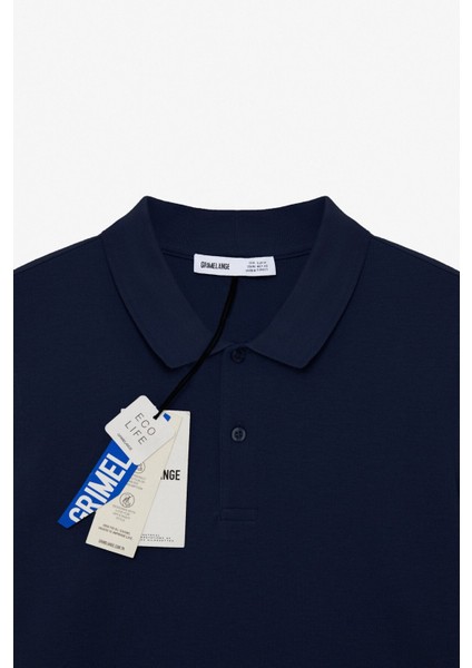 Skyloom Erkek %100 Pamuk Kısa Kollu Regular Fit Lacivert Polo Yaka T-Shirt