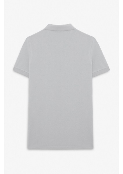 Skyloom Erkek %100 Pamuk Kısa Kollu Regular Fit Gri Polo Yaka T-Shirt