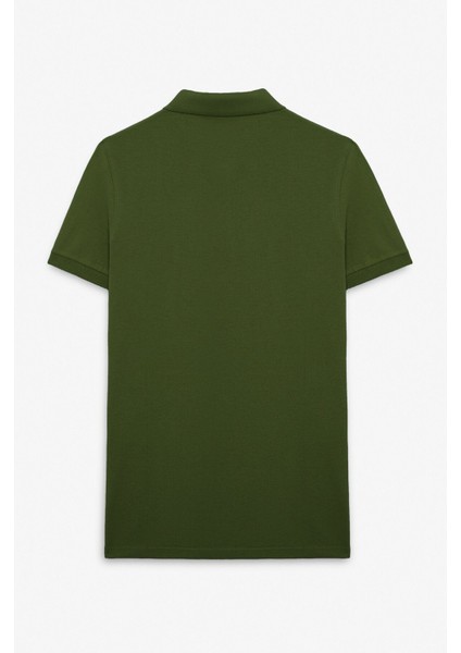 Skyloom Erkek %100 Pamuk Kısa Kollu Regular Fit Haki Polo Yaka T-Shirt
