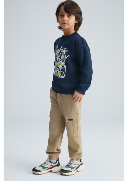 REMCO Erkek Çocuk Nakışlı Yuvarlak Yaka Lacivert Sweatshirt fiyatları