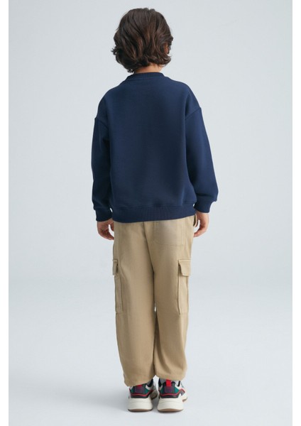 REMCO Erkek Çocuk Nakışlı Yuvarlak Yaka Lacivert Sweatshirt indirimleri