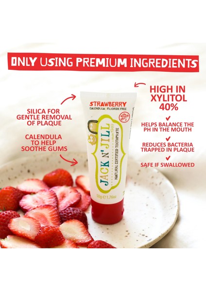 Doğal Diş Macunu Çilek Aromalı 50 g