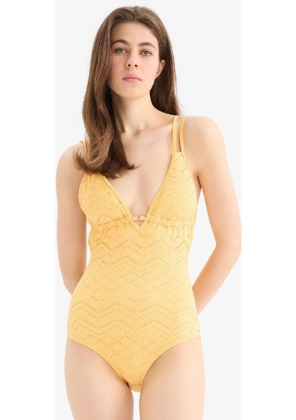 Regular Fit Nakışlı Brodeli Mayo-Fall in Love B6898AX25SM