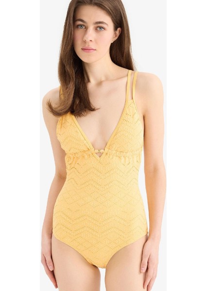 Regular Fit Nakışlı Brodeli Mayo-Fall in Love B6898AX25SM