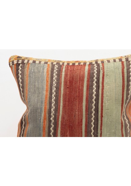 El Yapımı Kilimden Yapılmış Vintage Kırlent Kılıfı, Yün, 40X40CM