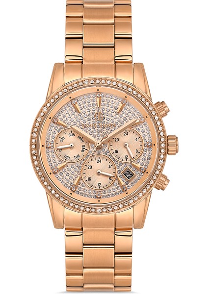 Davıd Guner Rose Kaplamalı Rose Kadranlı Kadın Kol Saati DG-8740LA-C5