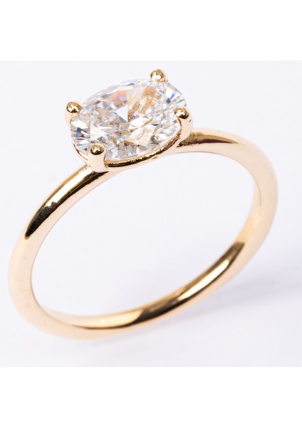 Gümüş Yüzük - 1.10 Karat Yan Swarovski Taşlı Octagon Taş Kesim 925 Ayar Gümüş Evlilik Teklifi Yüzüğü