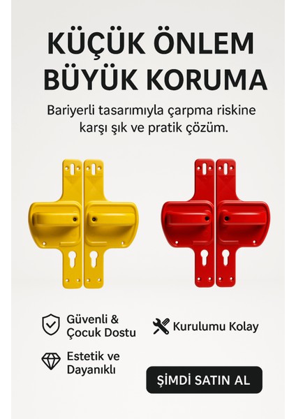 Bariyerli Kapı Kolu | Çocuk Güvenlikli |Okul ve Eğitim Alanları İçin Güvenli Seçim 10LU Paket fırsatları