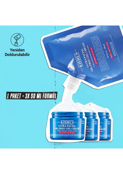 Ultra Facial Oil-Free Yağlı Ciltler Için 24 Saat Nemlendiren Gözenek Karşıtı Jel Krem 150 ml