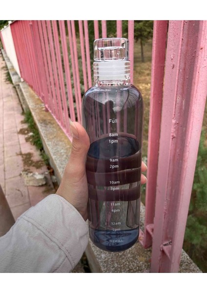 , Sağlıklı Cam Su Şişesi 500ML Motivasyonlu Sızdırmaz Matara Suluk Borosilikat Cam