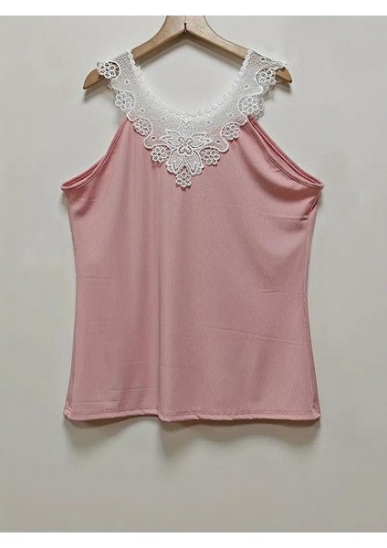 Fh Fashionhere Kadın Kolsuz Dantel Yaka Kaşkorse Bluz fiyatları