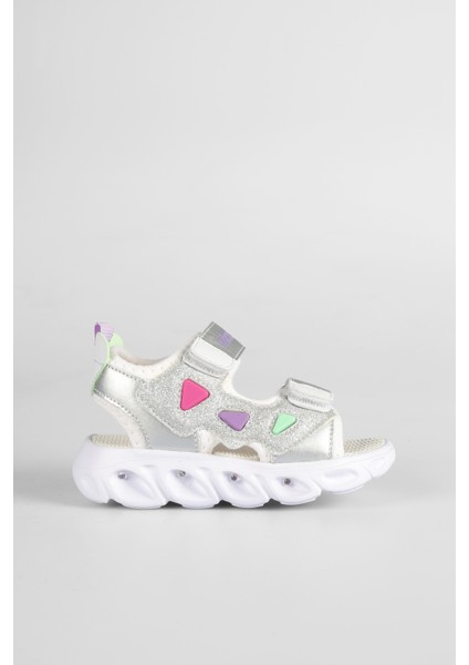 321. B24Y. 204 Hilda Beyaz Işıklı Kız Çocuk Sandalet