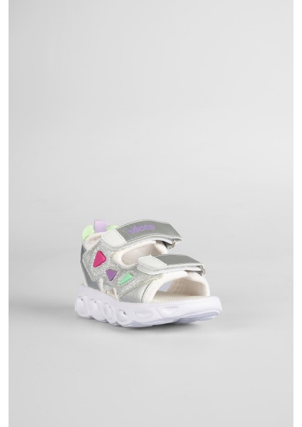 321. B24Y. 204 Hilda Beyaz Işıklı Kız Çocuk Sandalet modelleri