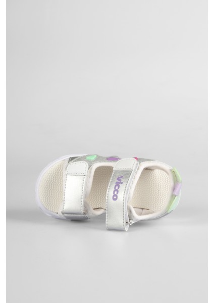 321. B24Y. 204 Hilda Beyaz Işıklı Kız Çocuk Sandalet