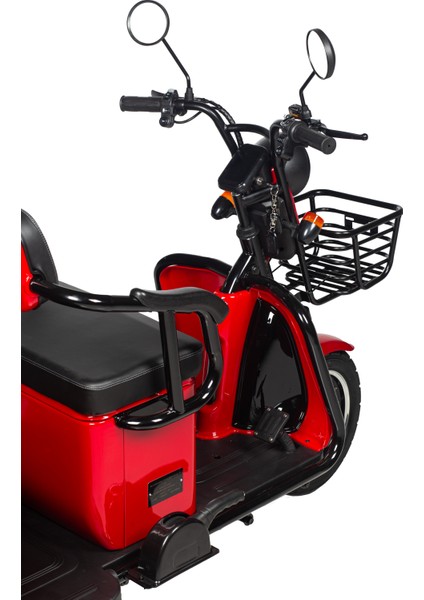 Elit 960 3 Tekerli 3 Kişilik Elektrikli Moped - Kırmızı