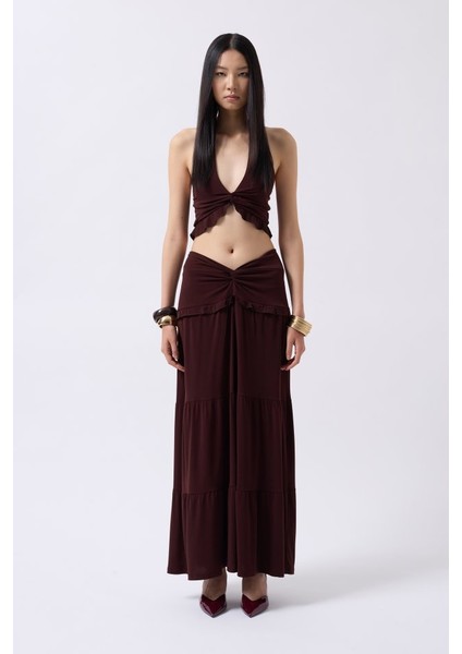 Fh Fashionhere Düğüm Detay Fırfırlı Crop fiyatları