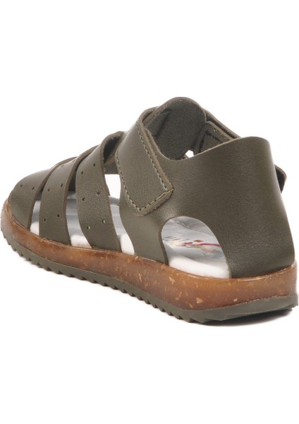 Haki Cırtlı Hafif Unisex Çocuk Sandalet 17370 B