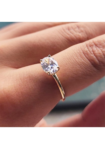 Gümüş Yüzük - 1.10 Karat Yan Signty Swaroski Taşlı Octagon Pırlanta Montörü 925 Ayar Gümüş Evlilik Teklifi Yüzüğü modelleri
