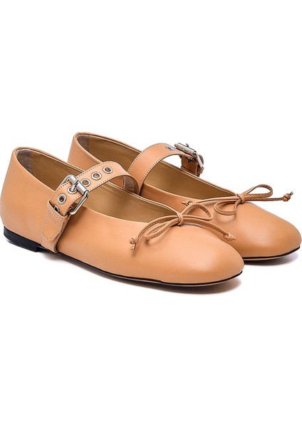 Nastro Bej Hakiki Deri Kadın Babet modelleri