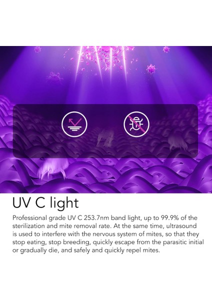 Şarjlı Uv-C Işınlı 100W Akar Temizleme El Vakum Temizleme Toz Giderme fırsatları