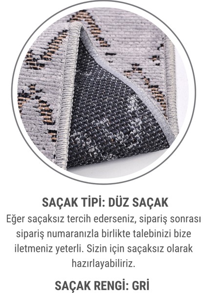 Akasya Gri Baklava Desenli Halı – Yumuşak, Kaymaz, Yıkanabilir ve Şık Tasarım - 60 x 200 cm