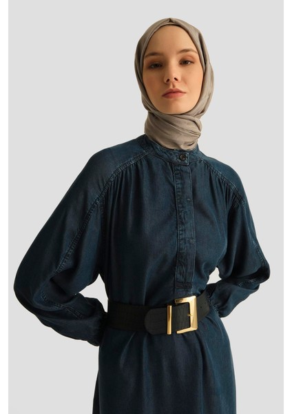 Oversize Tencel Elbise 25YD9142 Koyu Lacivert fırsatları