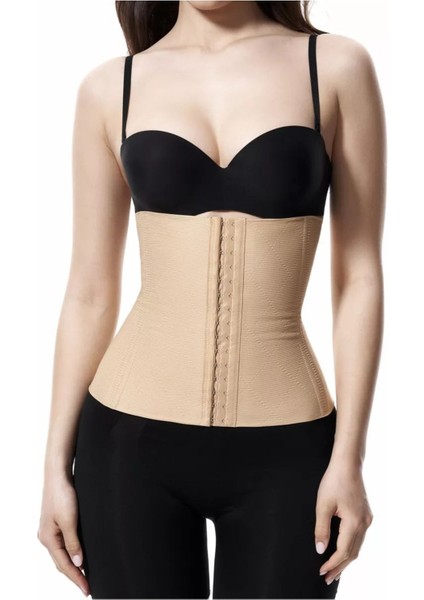 Tvigoso Model Askısız Latex Model 7 Balenli 4 Kademeli Korseli Kumaş Latex Spor Korse Ten Renk