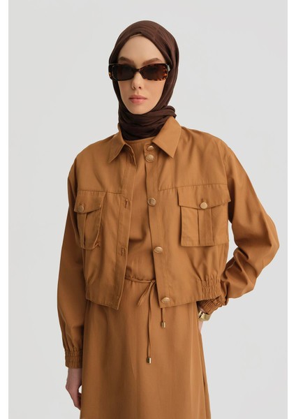 Içi Elbiseli Bomber Ceketli Takım 25Y6001 Taba modelleri