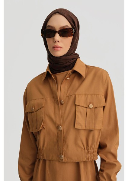 Içi Elbiseli Bomber Ceketli Takım 25Y6001 Taba fırsatları